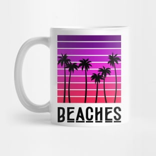 minimalistic purple summer palm tree beach Mug